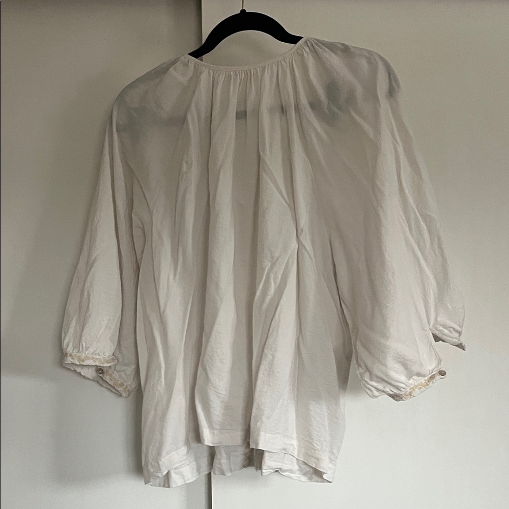 LC Lauren Conrad Cream Blouse with Button Accents - Picture 7 of 7